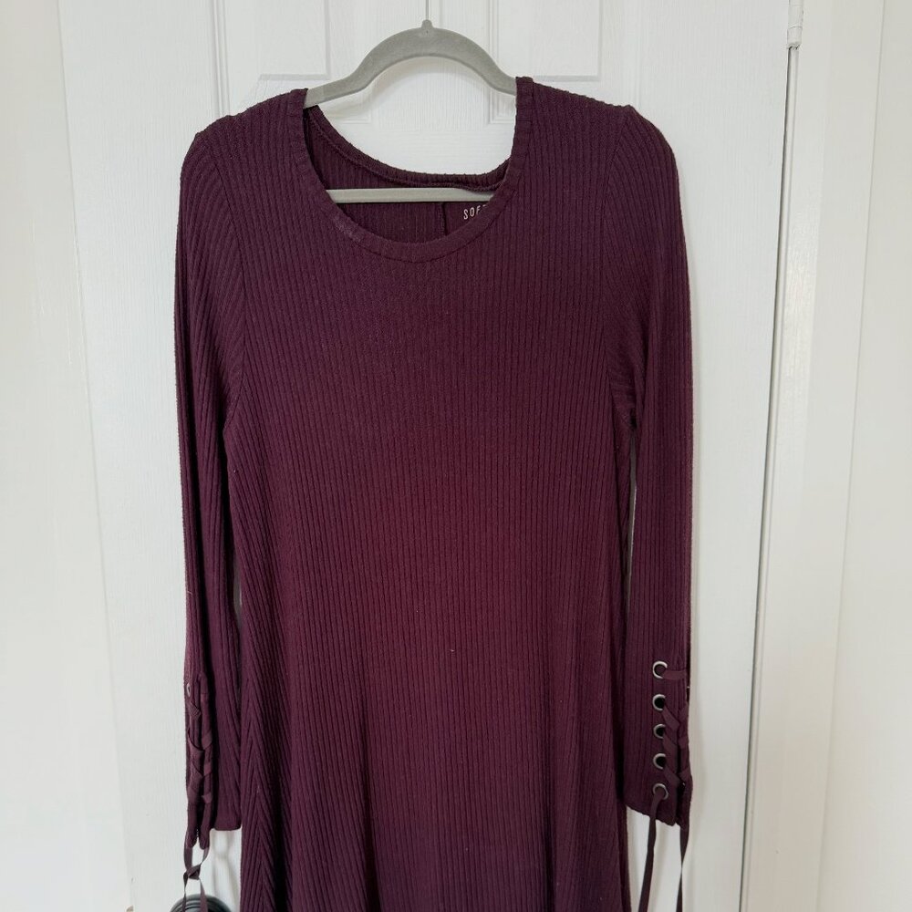 Burgundy Knit Midi Dress